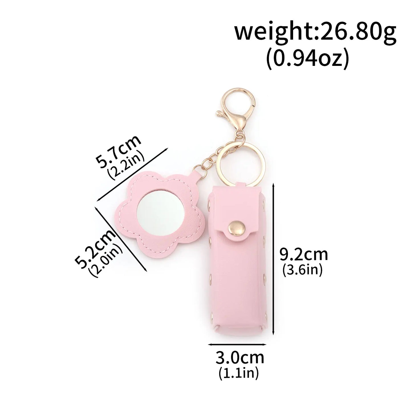 Love Heart Lipstick Keychain Pouch – Mini Makeup Holder with Mirror