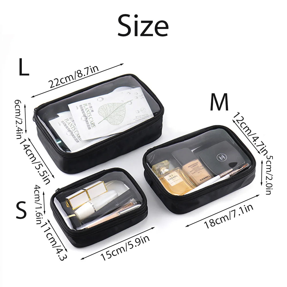 Clear Waterproof Makeup Bag – TSA Approved Travel Cosmetic Organizer