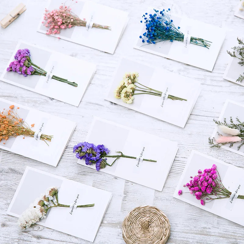 10pcs Star & Flower Greeting Cards – Thank You & Message Set