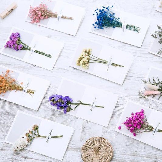 10pcs Star & Flower Greeting Cards – Thank You & Message Set