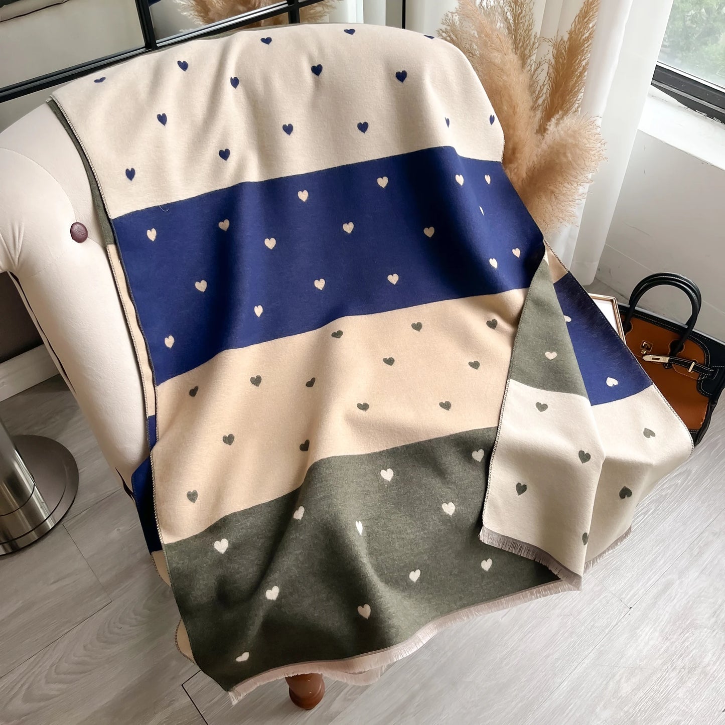 Polka Heart Double-sided Scarf
