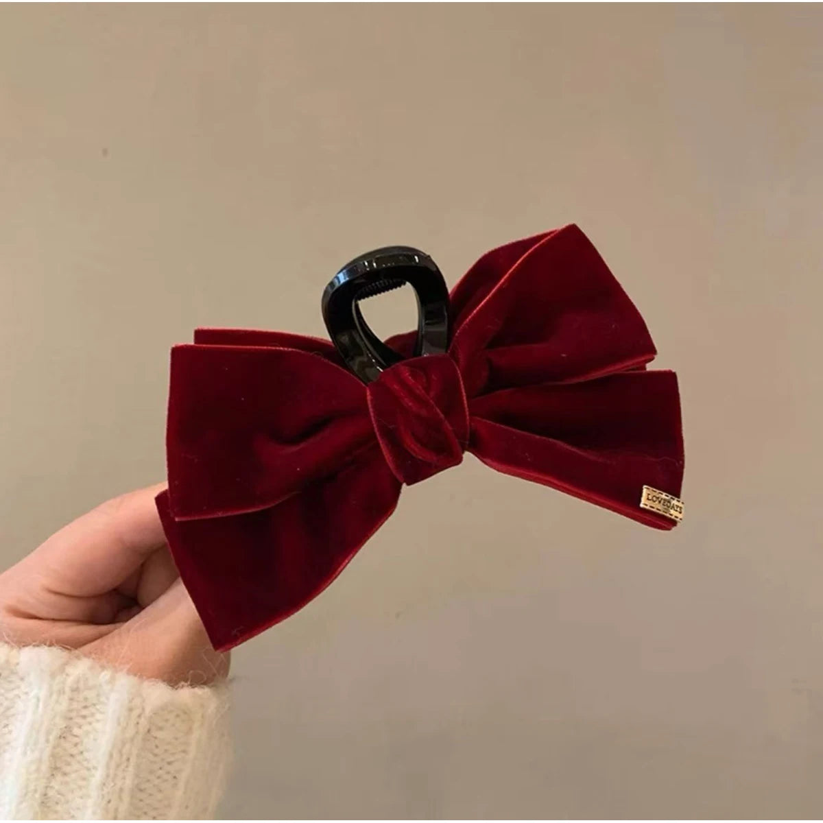 Velvet big bow hair clip