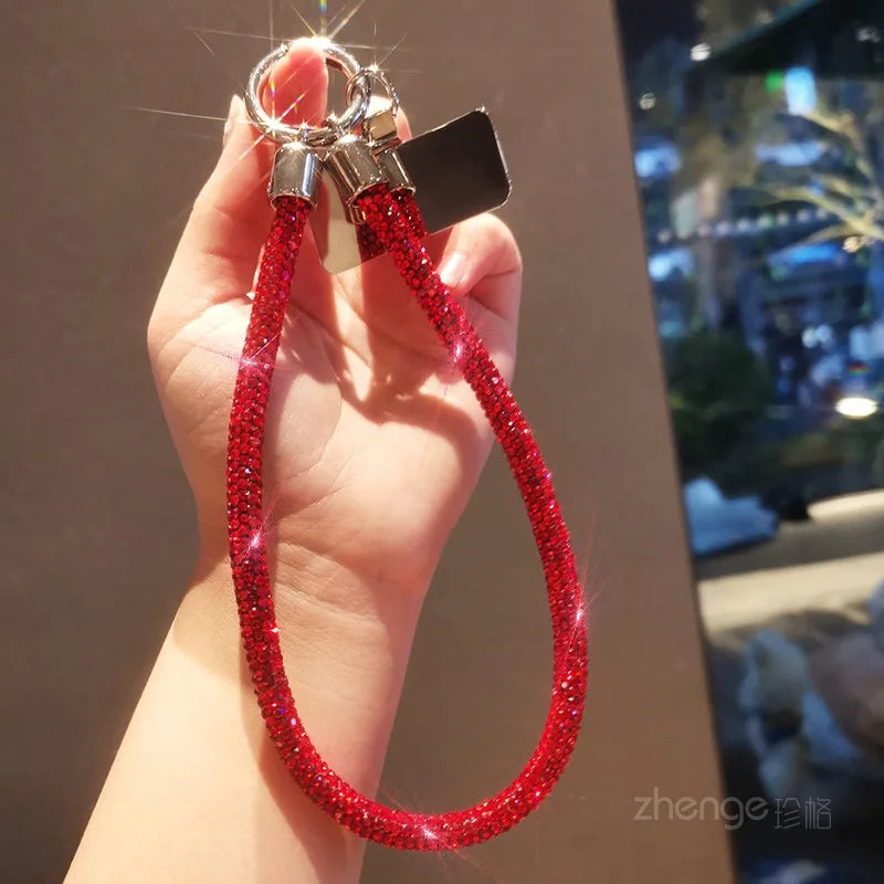 Luxury Full Diamond Phone Lanyard – Light Luxury Wrist Keychain
