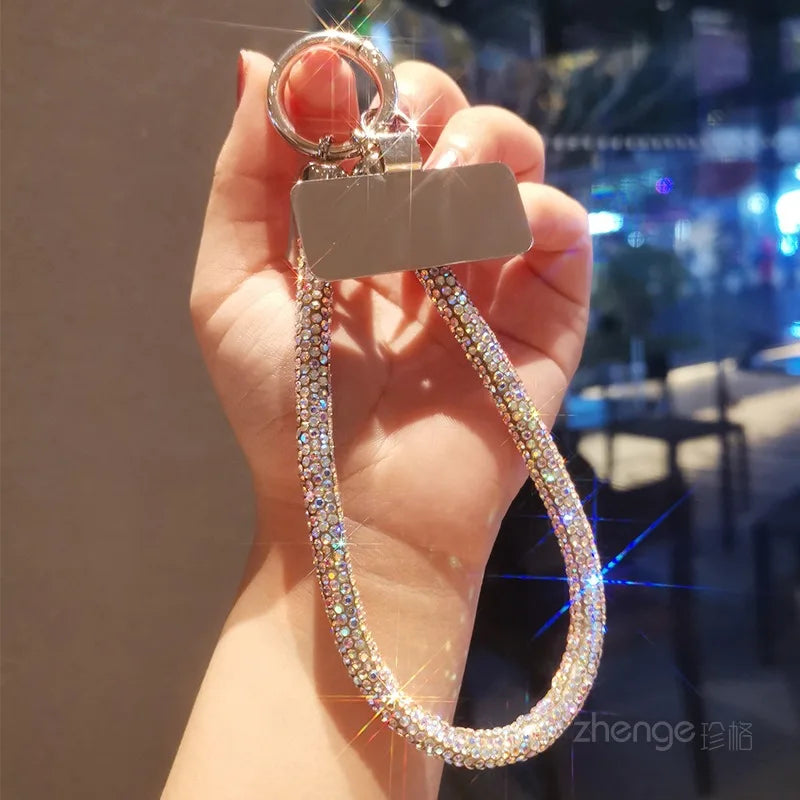Luxury Full Diamond Phone Lanyard – Light Luxury Wrist Keychain