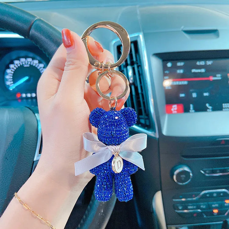 Luxury Rhinestone Bear Keychain – Full Crystal Car & Bag Charm